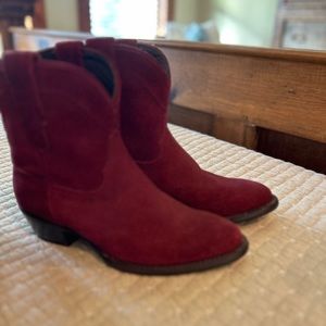 Tecovas Wine Suede Boots 6.5